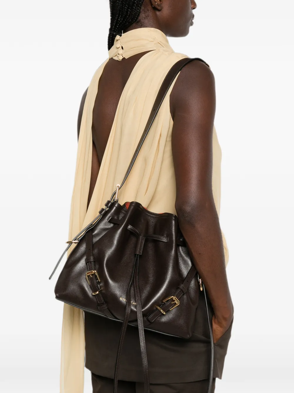 Givenchy Kleine Voyou leren bucket-tas Bruin