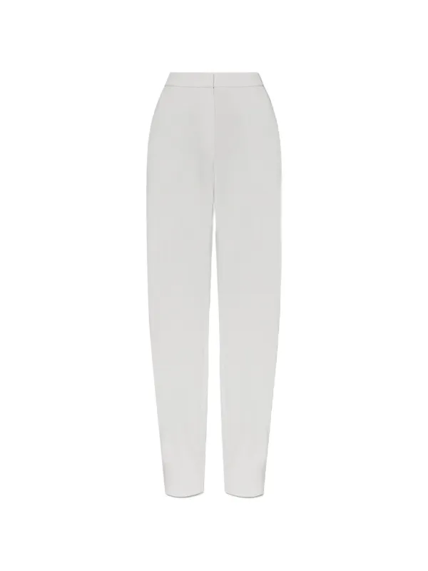 Emporio Armani Unlined High-waisted Wide-leg Trousers with Side Pockets in Grey