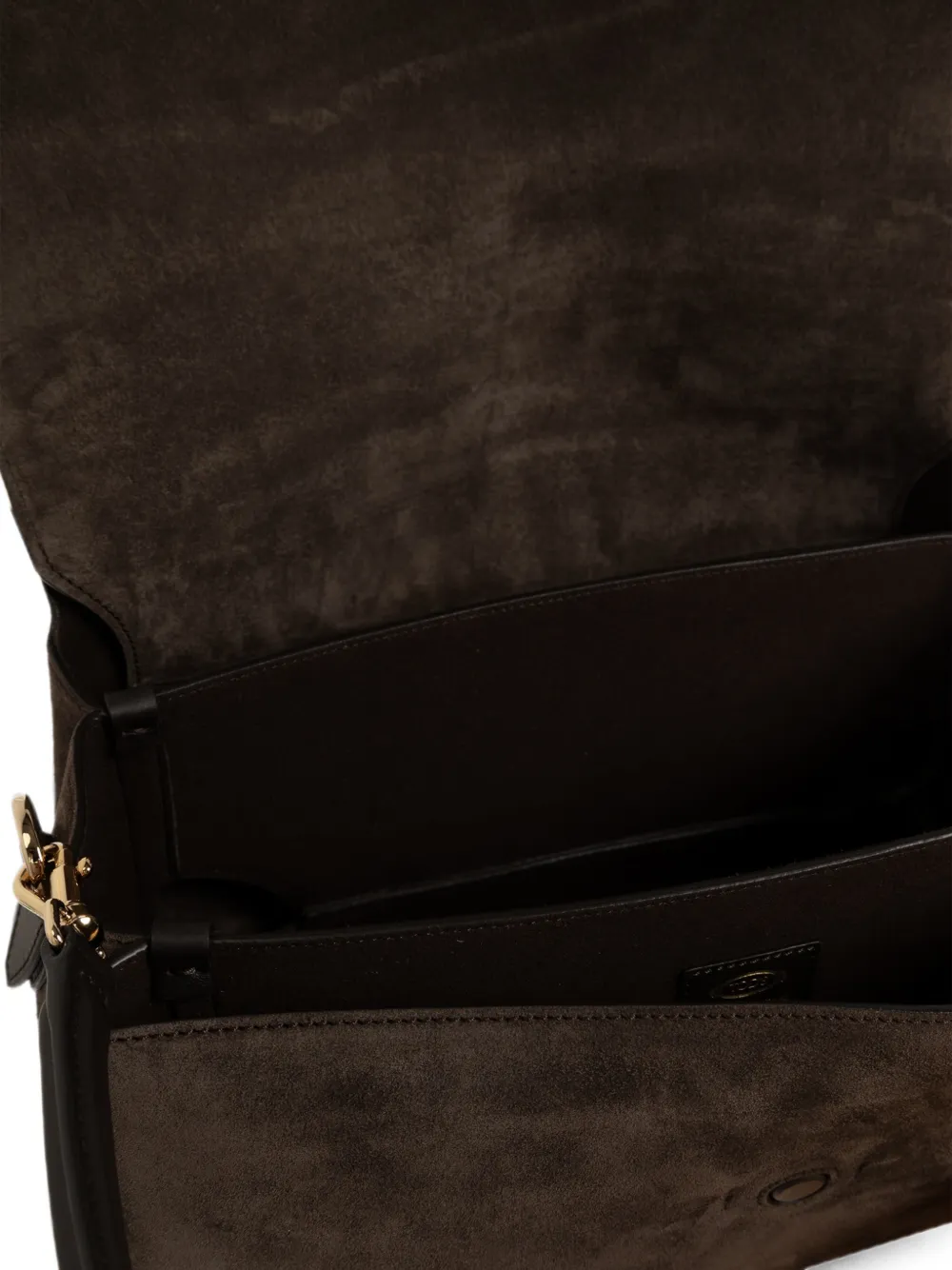 Tod's T Timeless Suede Shoulder Bag in Brown, view 5