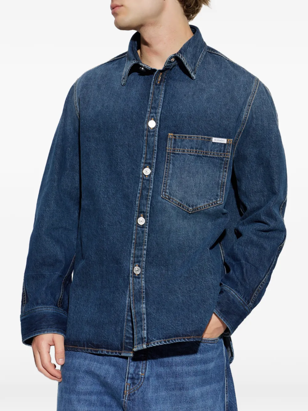 Givenchy Couture Seam denim overhemd Blauw