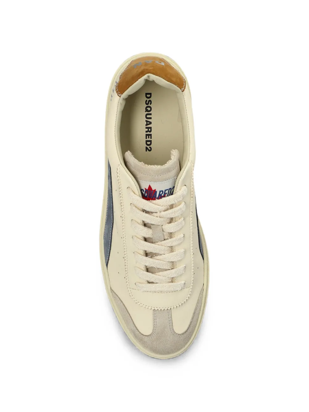DSQUARED2 Leren sneakers met vlakken Beige