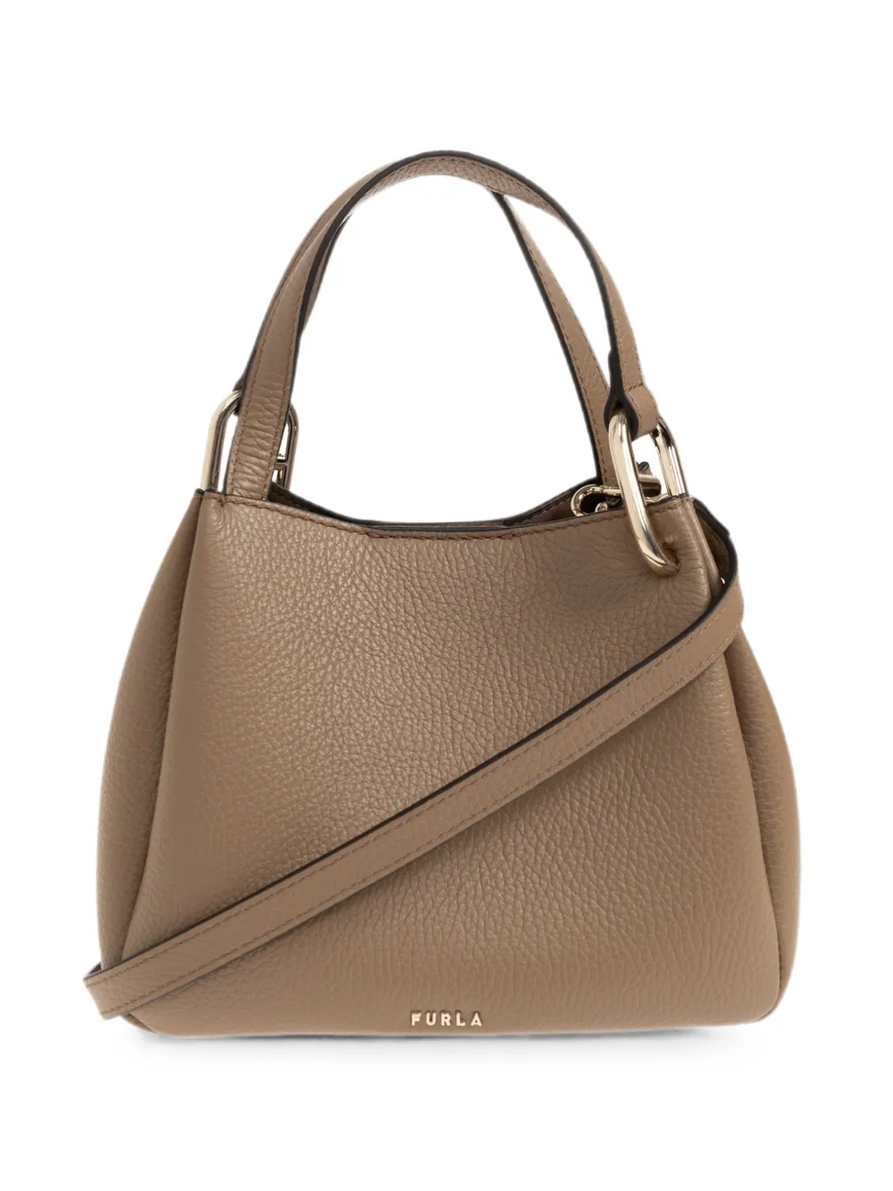 Furla mini Nuvola grained leather tote bag - Toni neutri