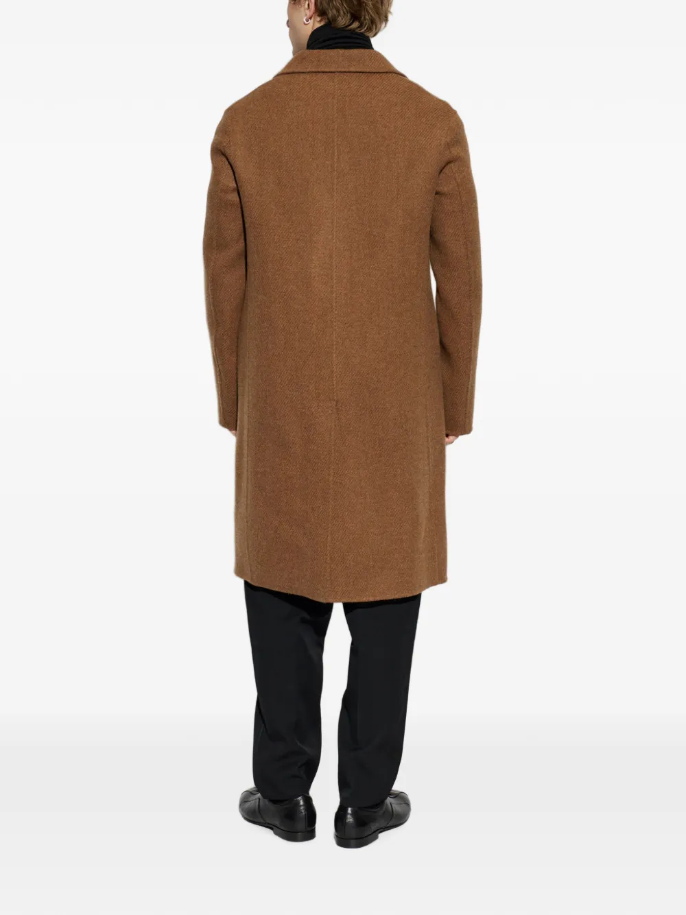 Jil Sander Wollen mantel met enkele rij knopen Bruin