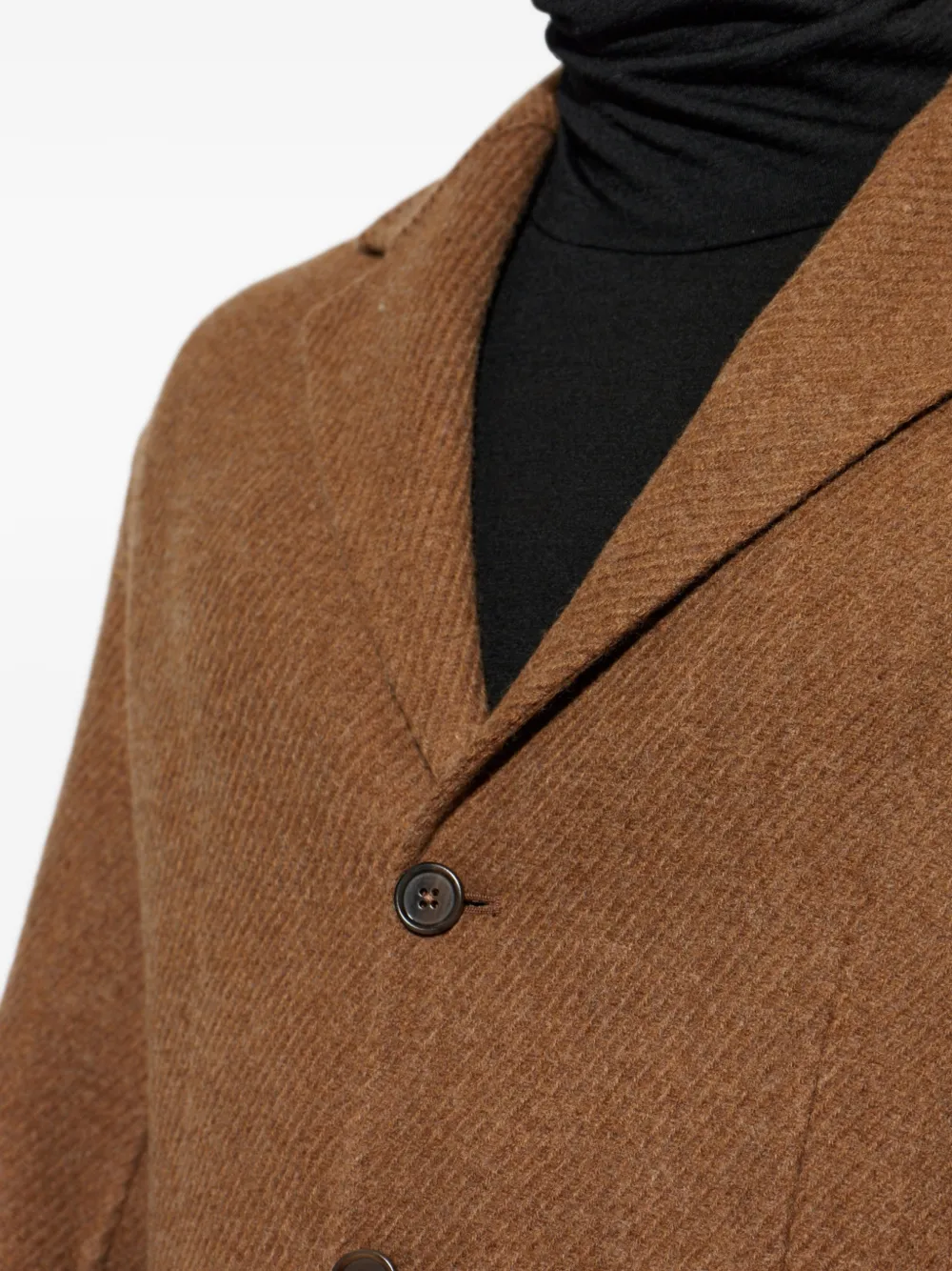 Jil Sander Wollen mantel met enkele rij knopen Bruin