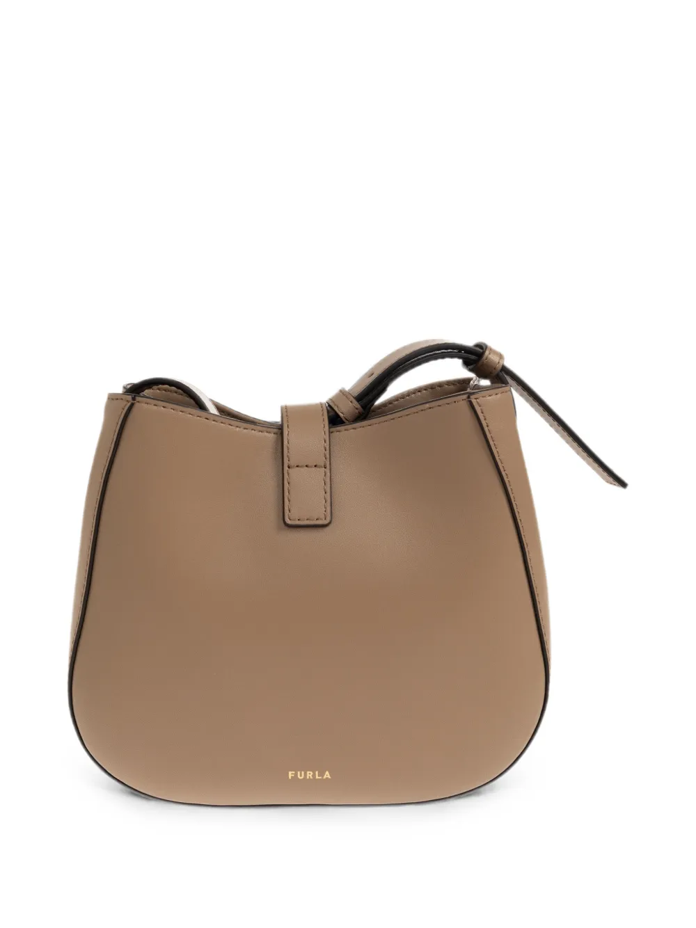 Furla Dora leren mini-schoudertas met gespband Bruin