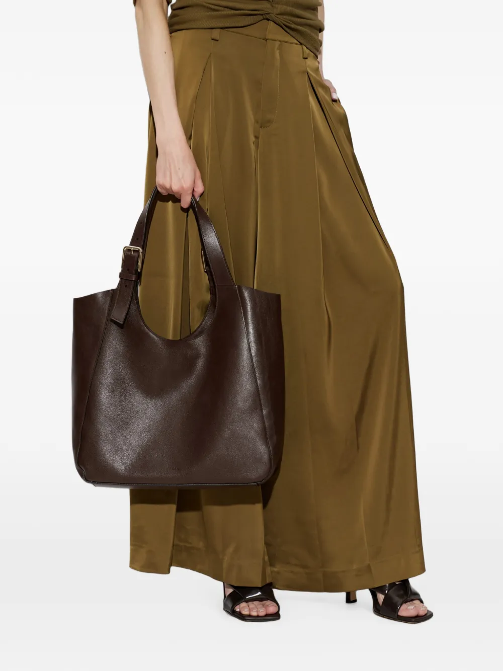 Furla Schoudertas met gespdetail Bruin