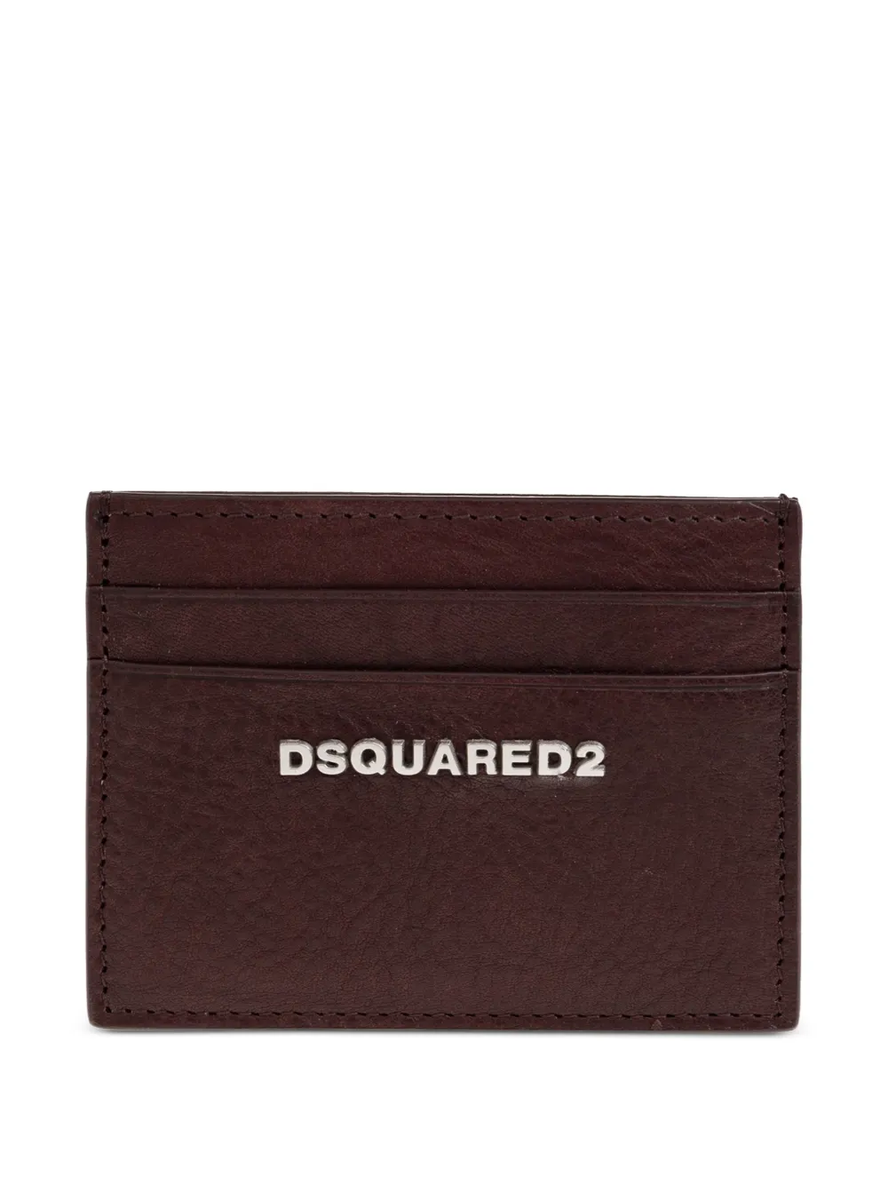 Dsquared2 Logo-plaque Leather Card Holder In Brown