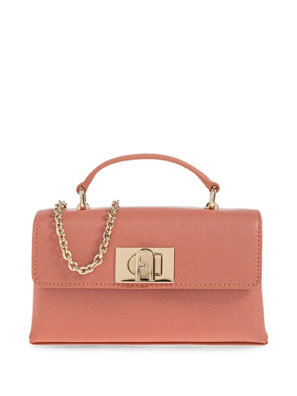 Furla logo-plaque leather mini bag - Rosa