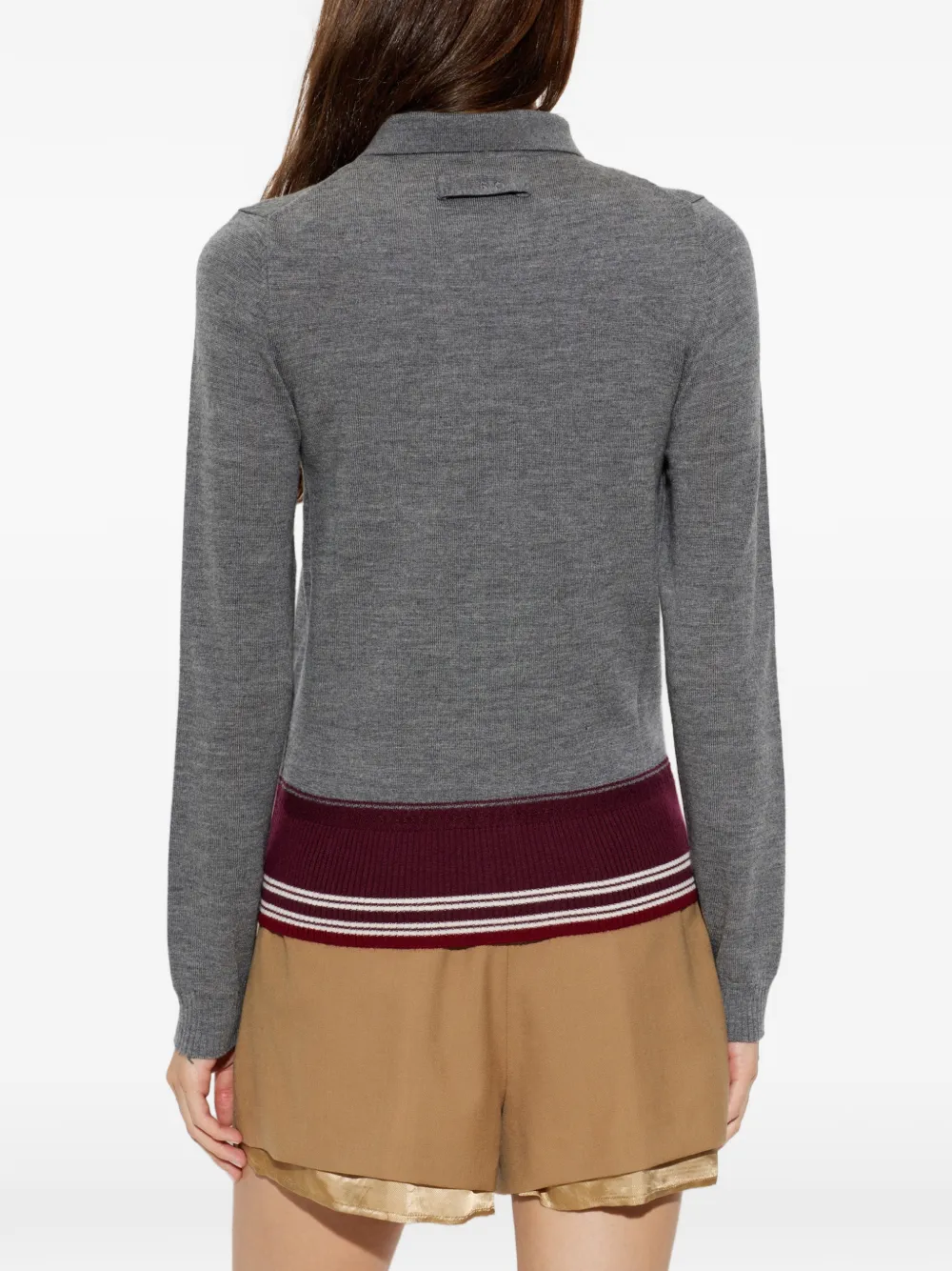IRO Button-down blouse met gestreepte afwerking Grijs