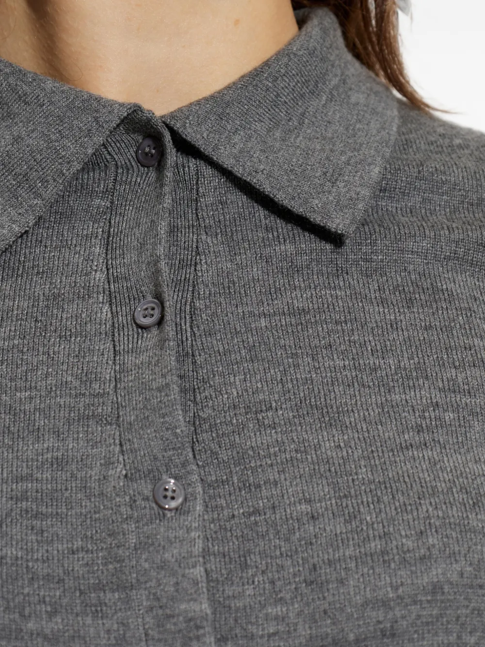 IRO Button-down blouse met gestreepte afwerking Grijs