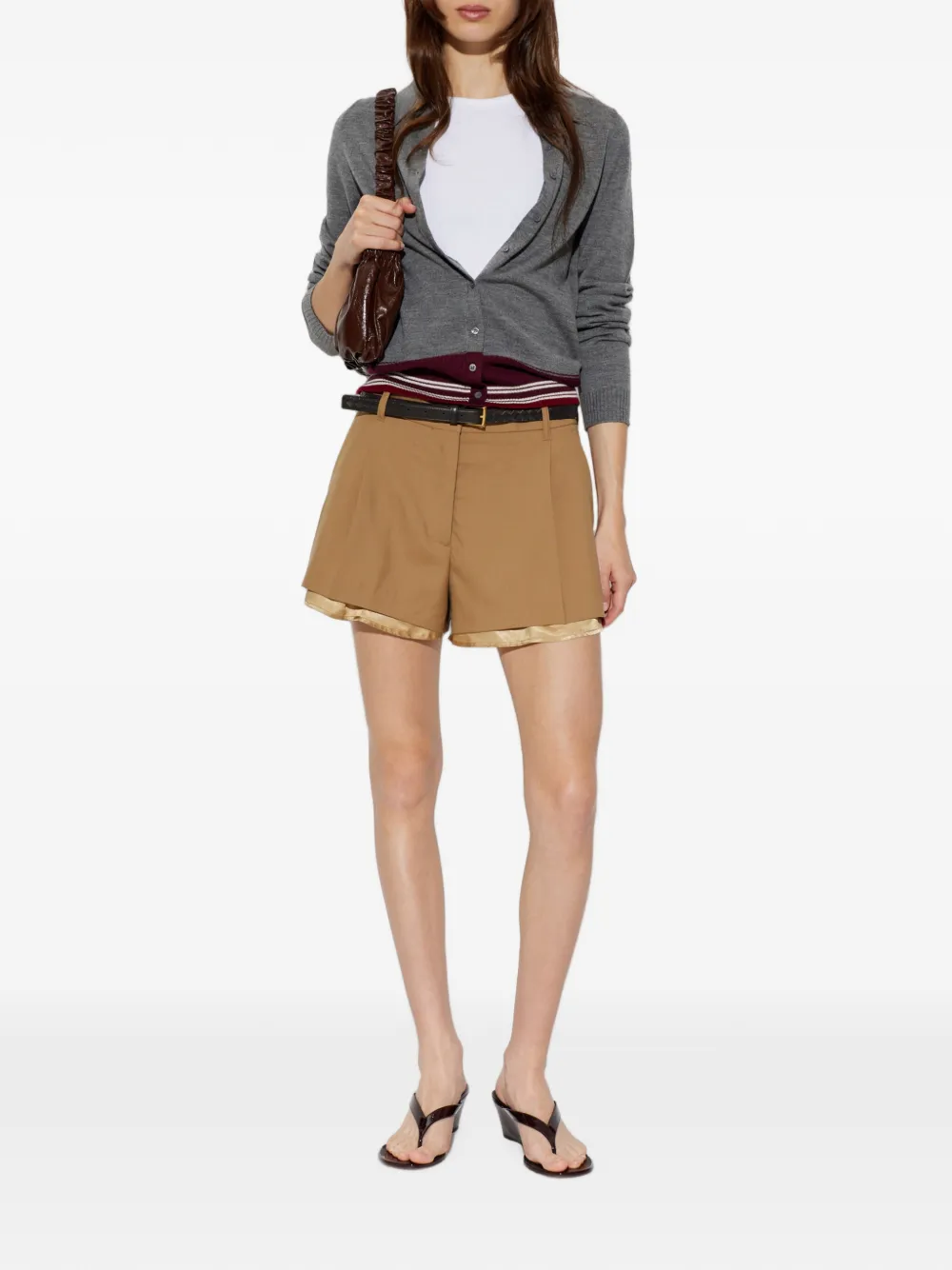 IRO Button-down blouse met gestreepte afwerking Grijs