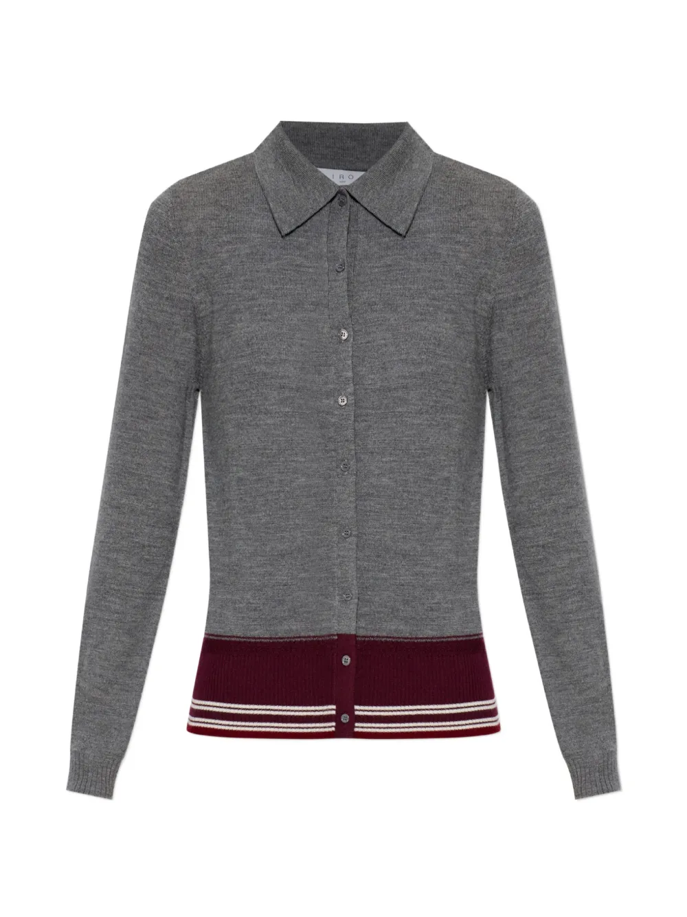 Iro Miel Striped-trim Button-down Shirt In Gray