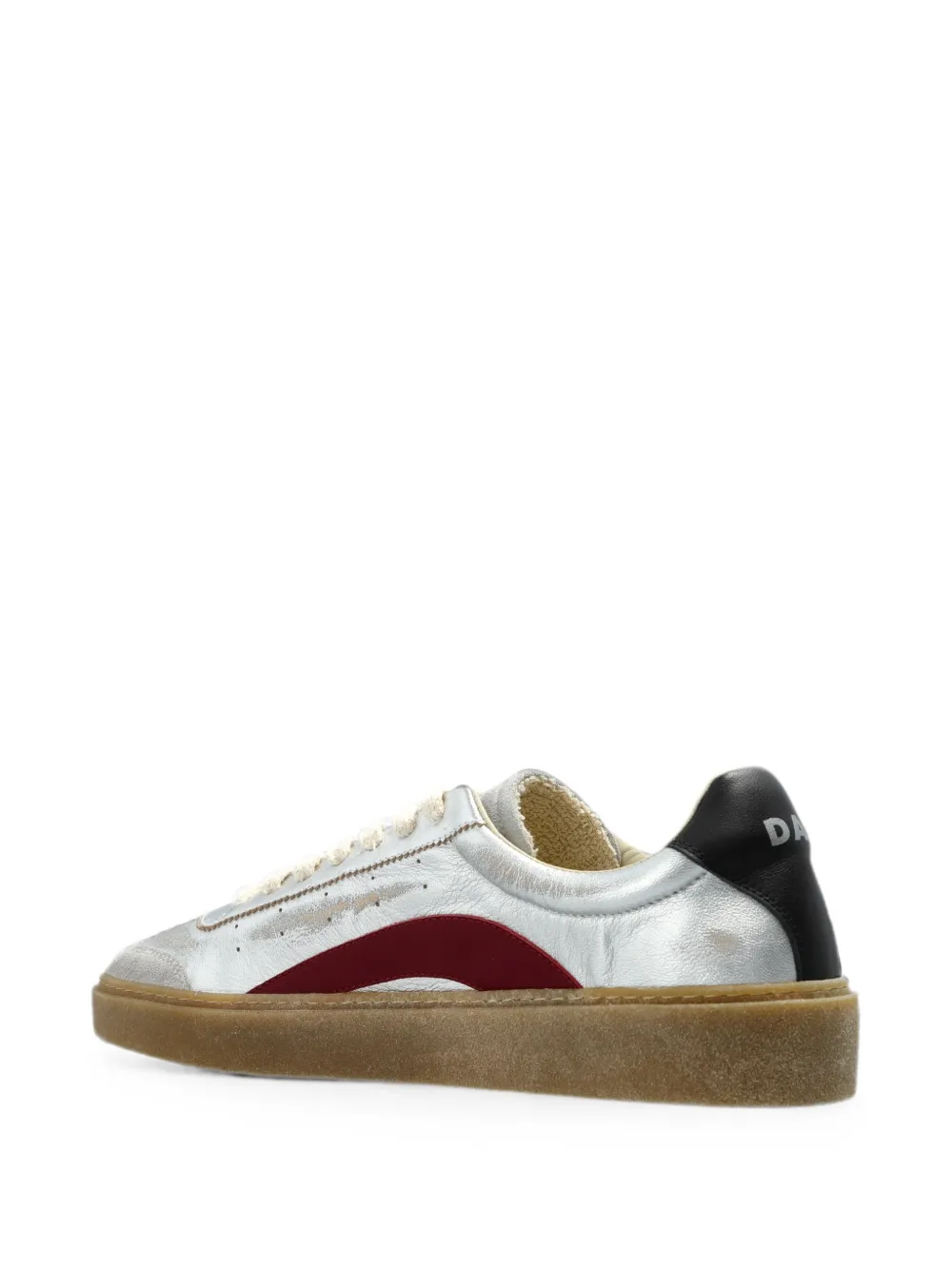 DSQUARED2 metallic-effect leather sneakers Zilver