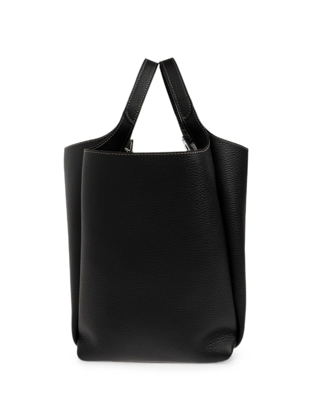 Tod's small logo-plaque grained-leather bucket bag - Nero