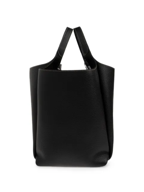 Tod's small logo-plaque grained-leather bucket bag