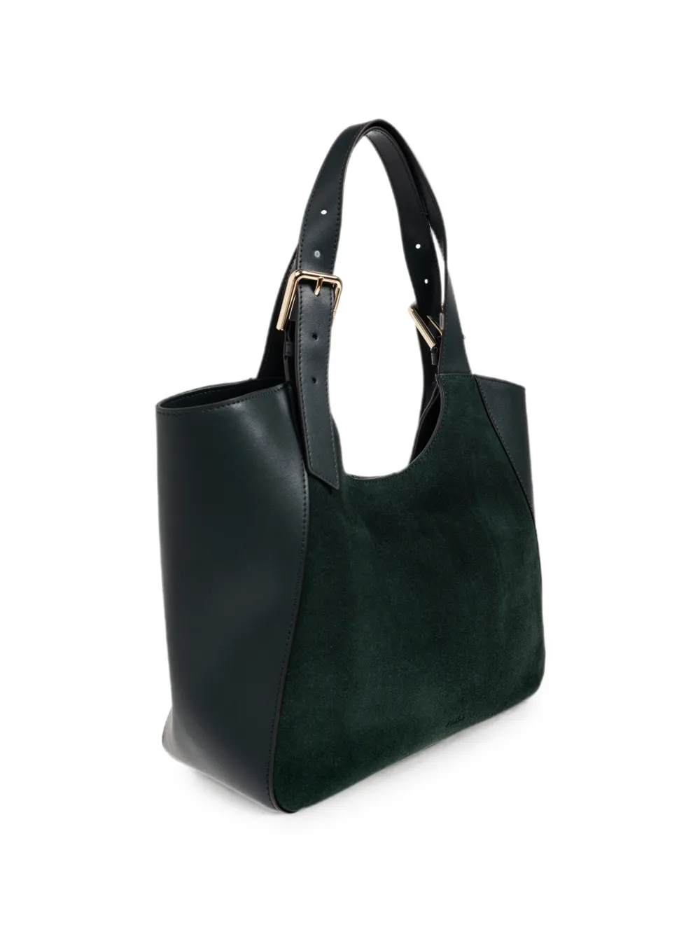 Furla Leren schoudertas met suède vlak Groen