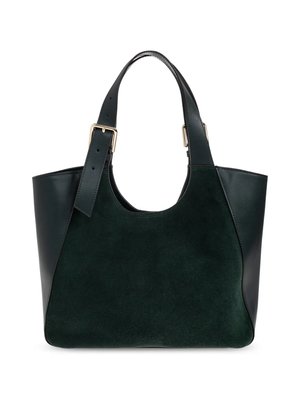 Furla Leren schoudertas met suède vlak Groen