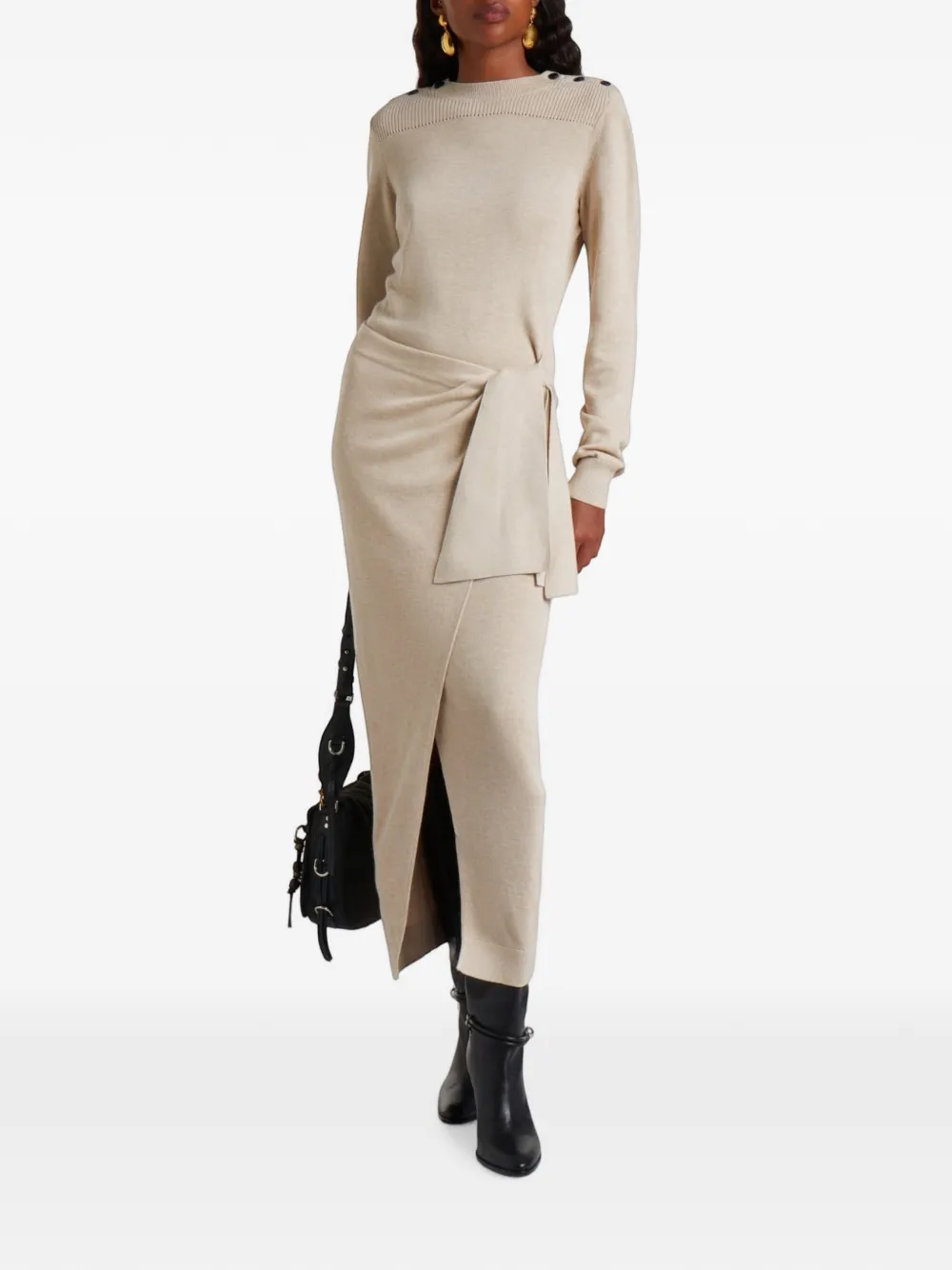 ISABEL MARANT Jozira fine-knit maxi dress Beige