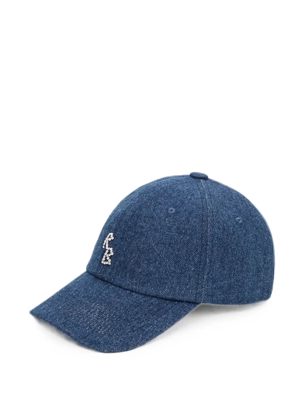 Ruslan Baginskiy Denim honkbalpet met geborduurde kristallen Blauw