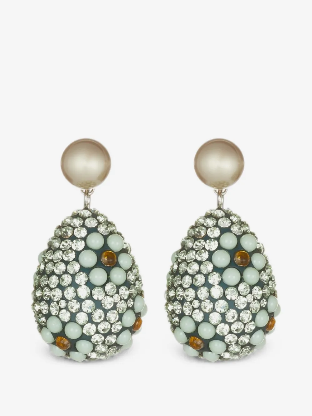 Curiosity crystal-pearl drop earrings