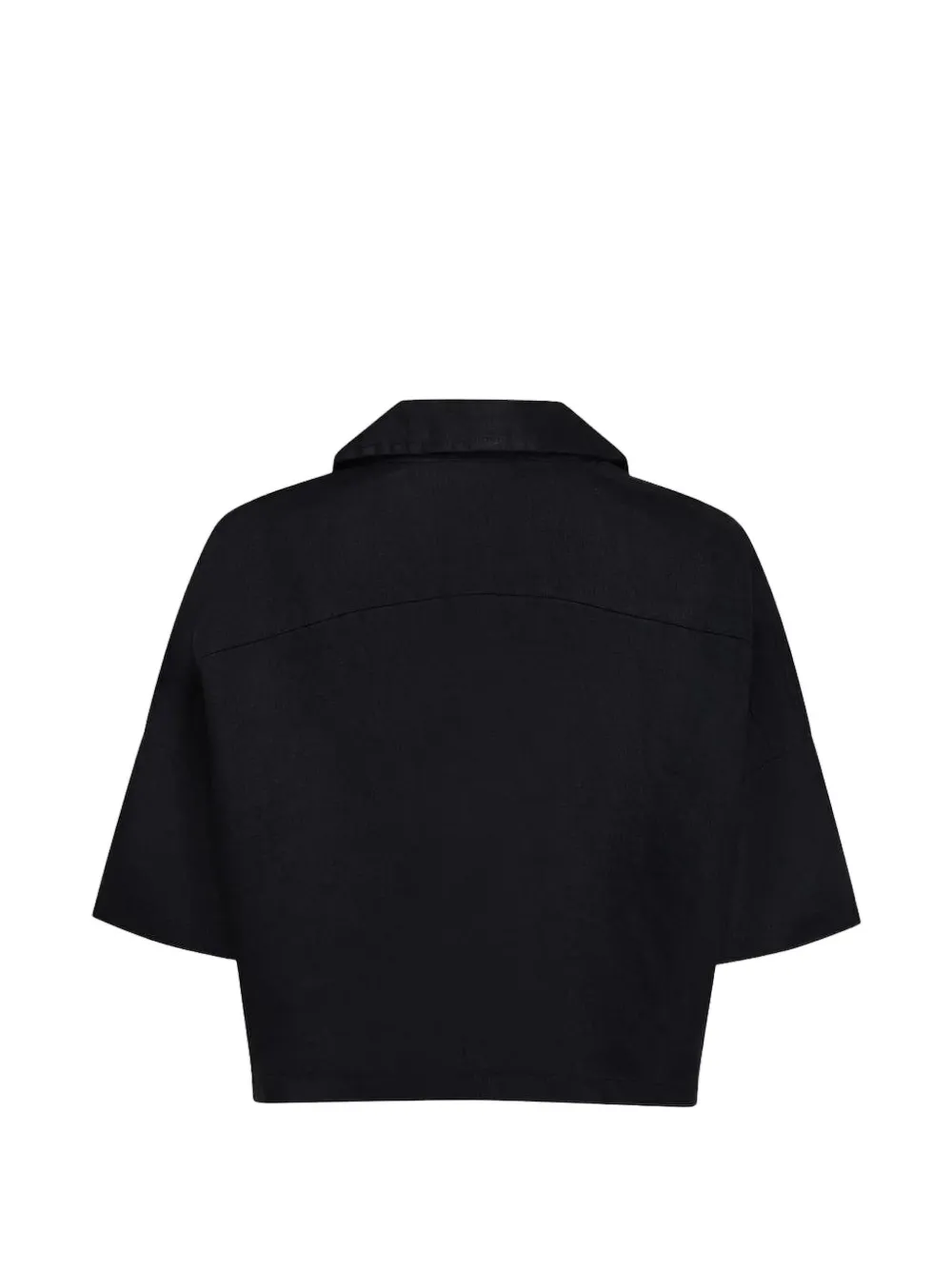 DKNY Blouse met verstelbare kraag en korte mouwen Zwart