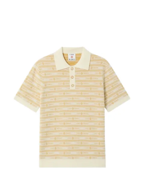 Casablanca logo-print wool polo shirt