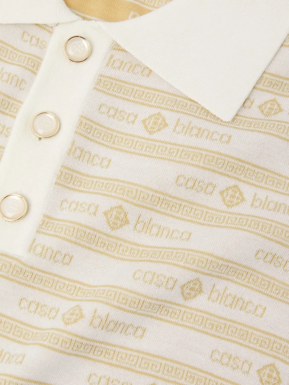 Casablanca Gebreid poloshirt met logo Beige