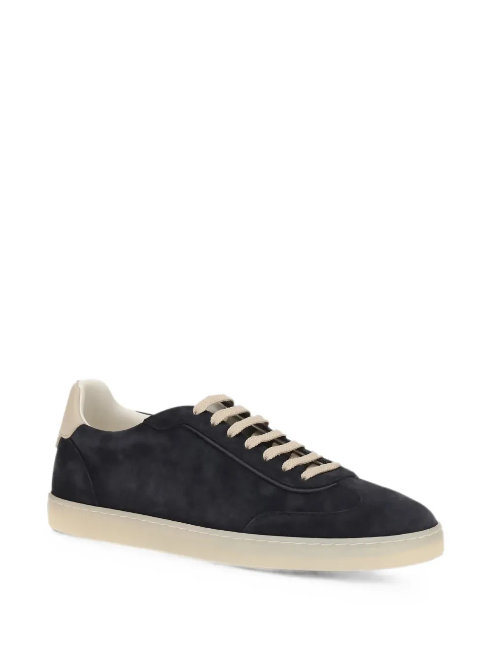 Brunello Cucinelli suede lace-up sneakers Blauw