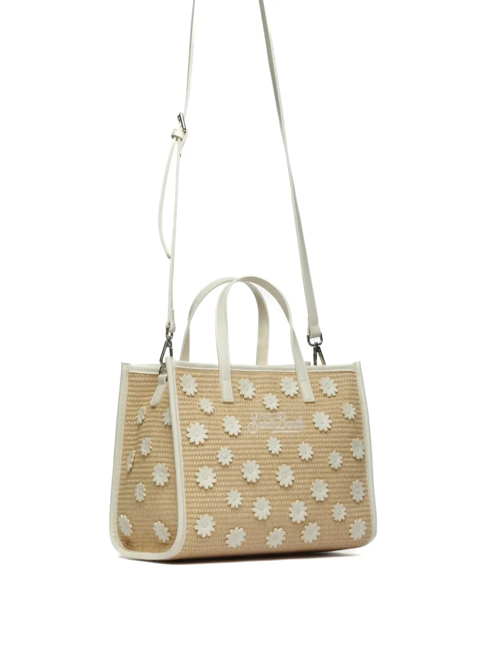 MC2 Saint Barth Vivian shopper met bloemapplicatie Beige