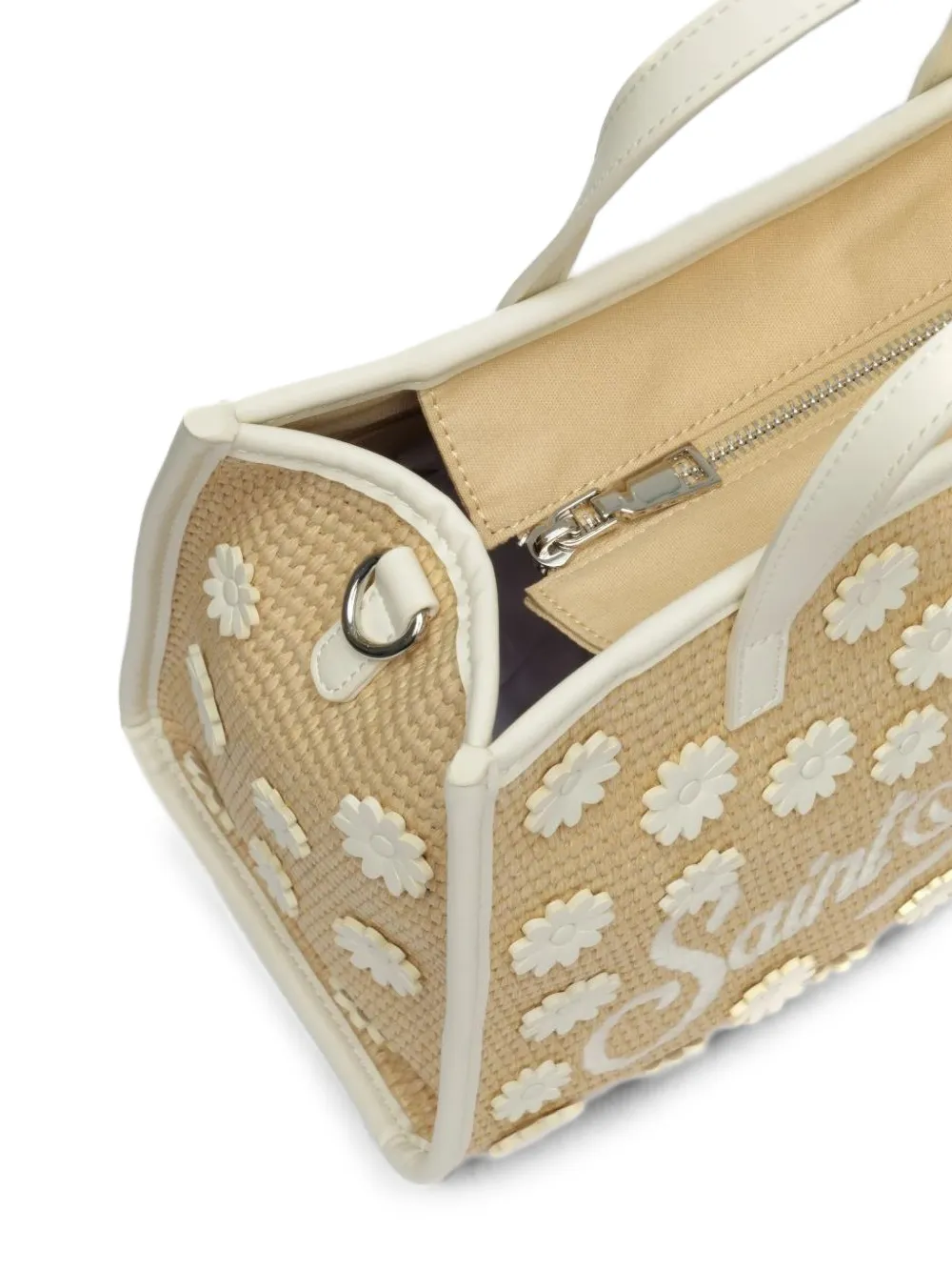 MC2 Saint Barth Vivian shopper met bloemapplicatie Beige