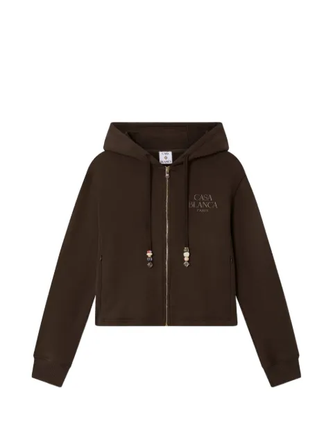 Casablanca hoodie corto con detalle de cuentas