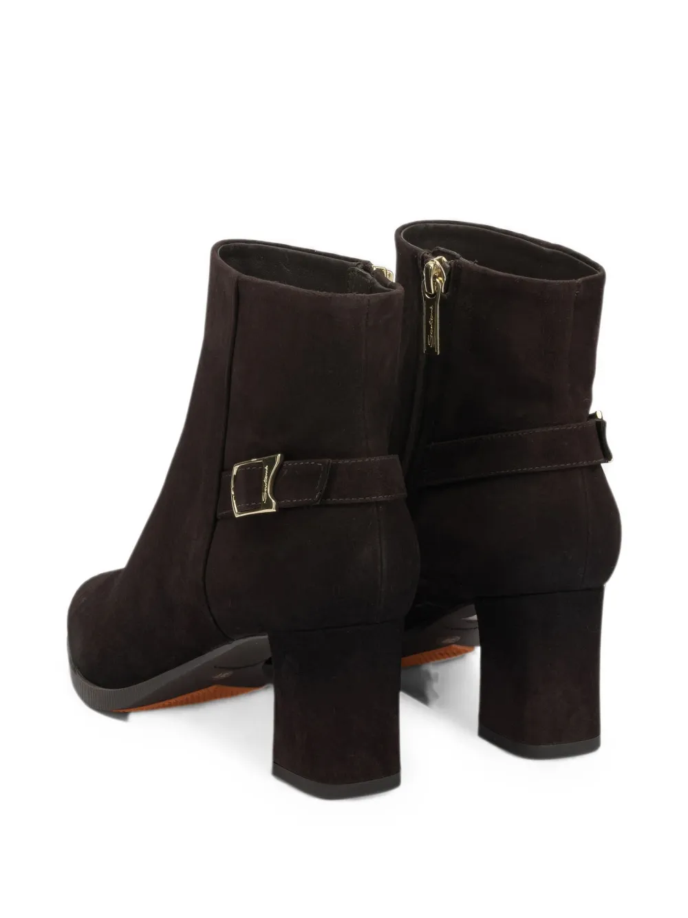 Santoni buckle-detail pointed-toe ankle boots Bruin