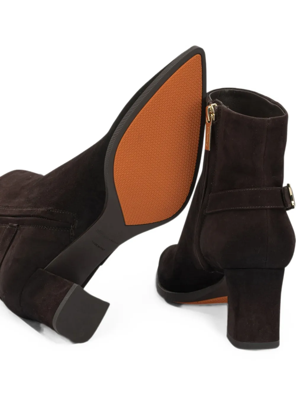 Santoni buckle-detail pointed-toe ankle boots Bruin