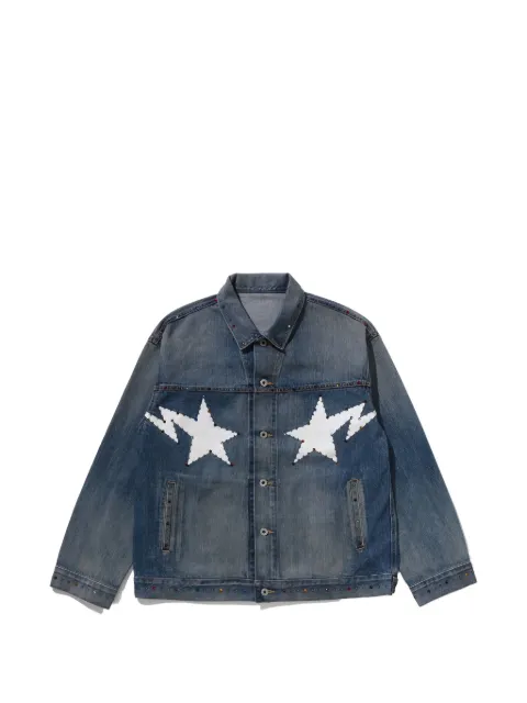 A BATHING APE® crystal-embellished denim jacket
