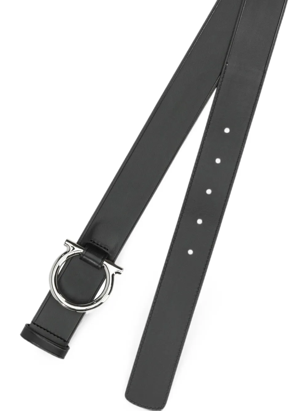 Ferragamo Riem met gancini-gesp Zwart
