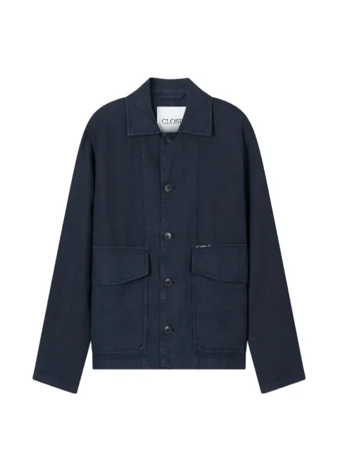 Closed button-up patch-pocket jacket