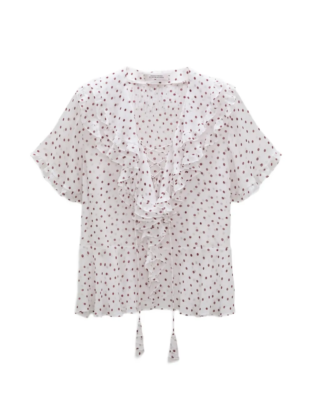 Dorothee Schumacher Dancing Dot ruffled blouse - Bianco