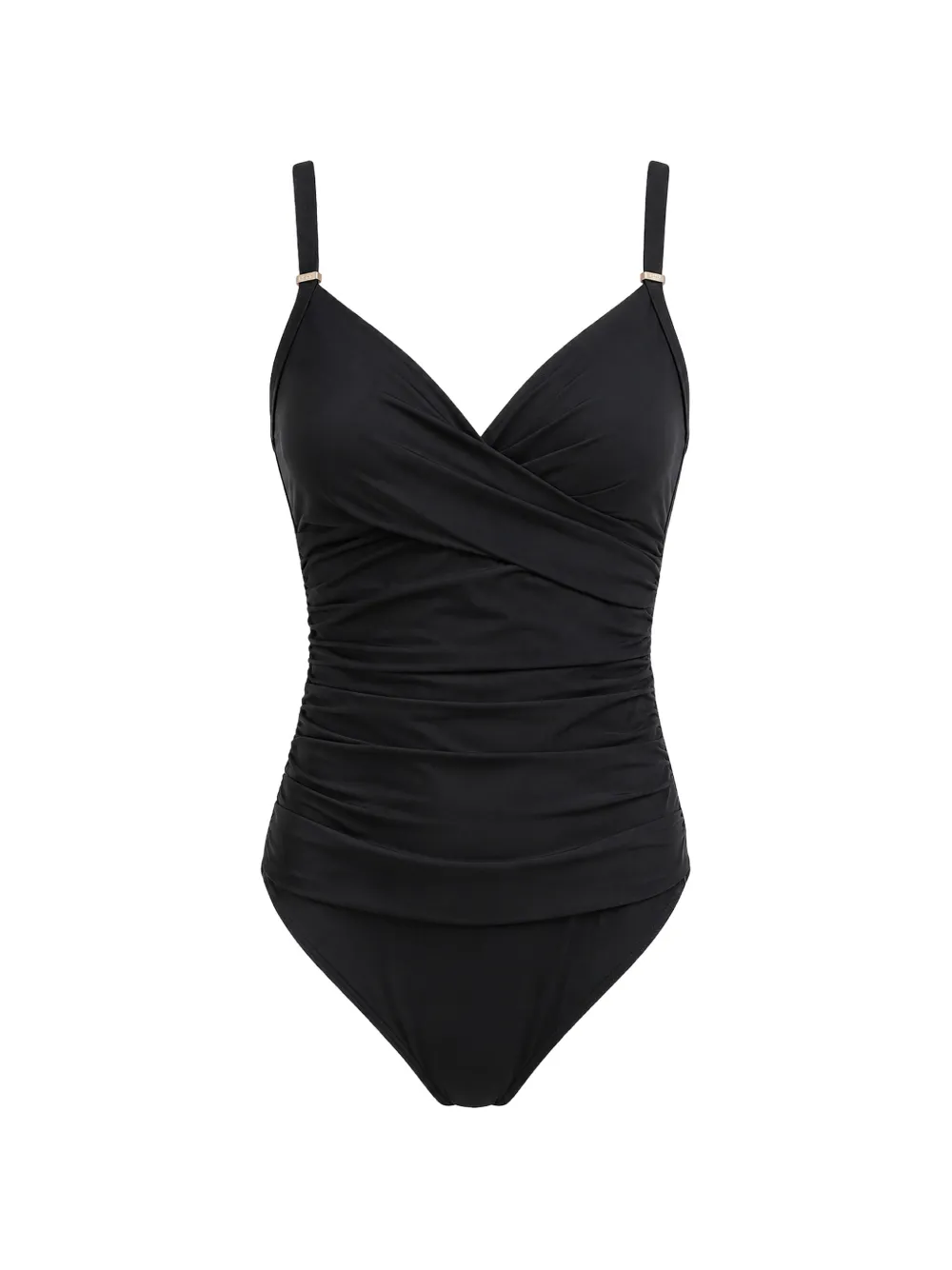 DKNY twist-front ruched swimsuit - Nero