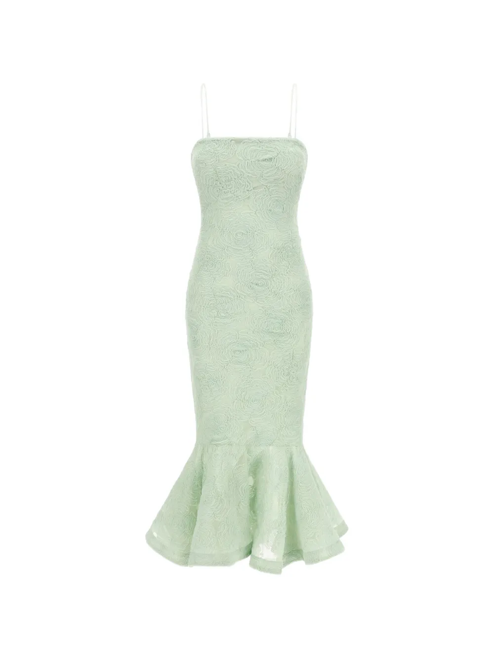ROTATE BIRGER CHRISTENSEN Abito lungo senza spalline a fiori jacquard - Verde