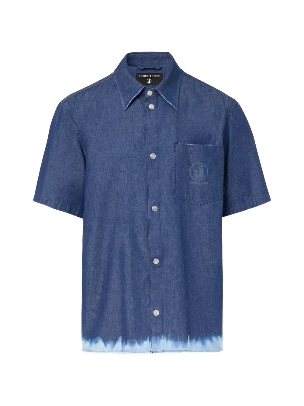 Iceberg bleached-effect short-sleeve shirt - Blu
