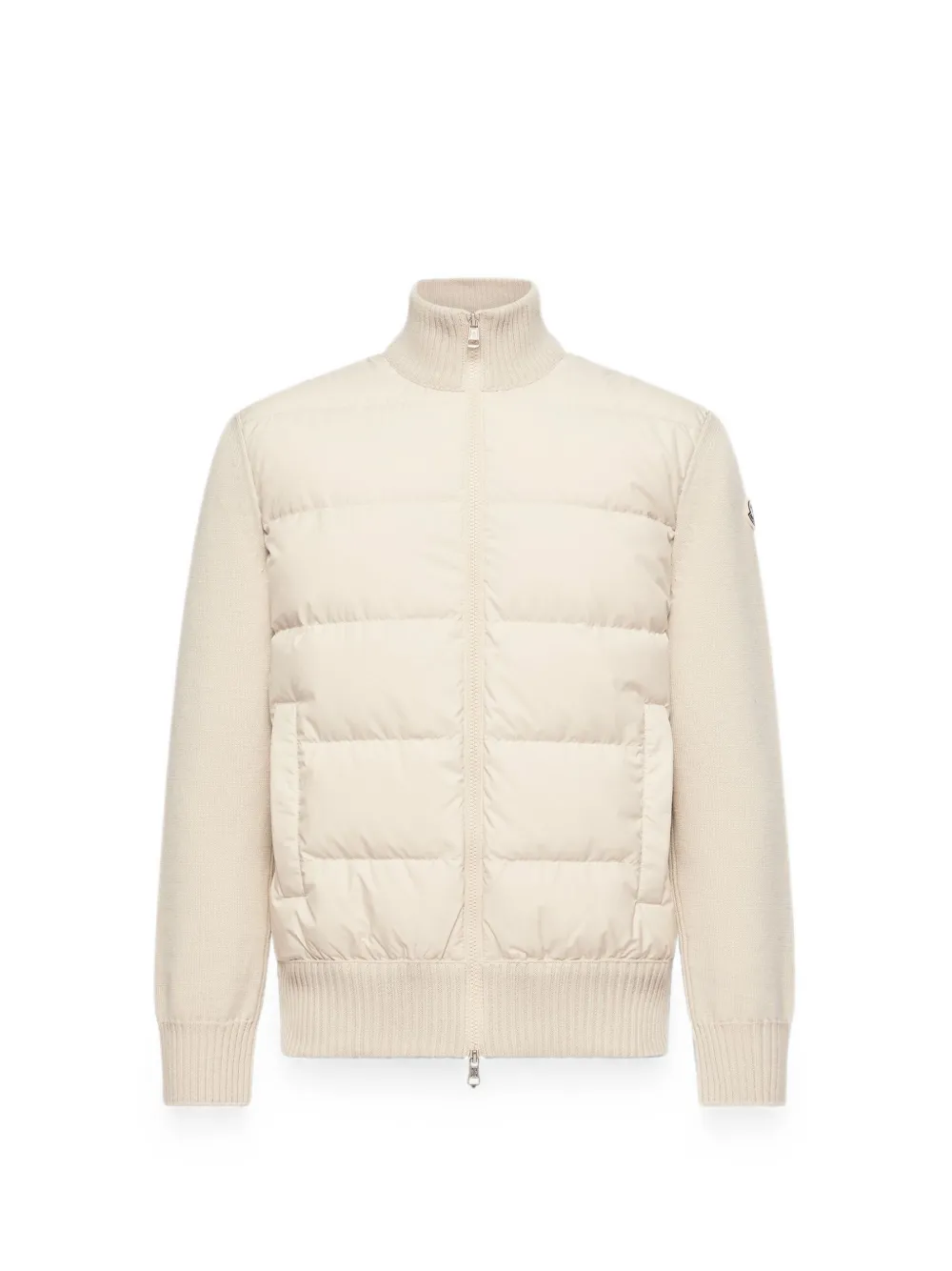 Moncler Gewatteerd wollen vest met rits Beige