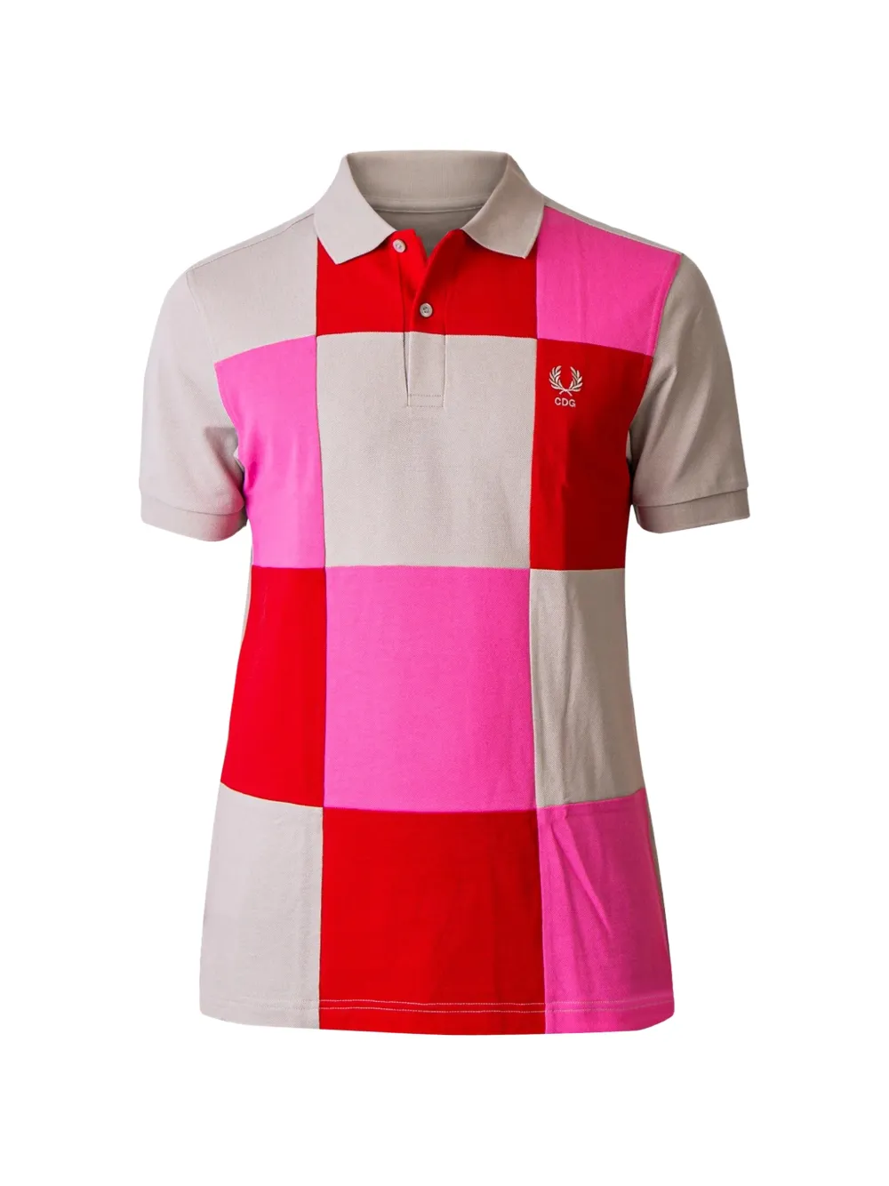 Comme Des Garçons Shirt x Fred Perry logo-embroidered polo shirt - Nude