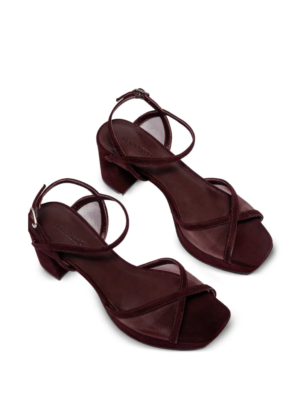 Bernardo Celeste sandalen met plateauzool Bruin