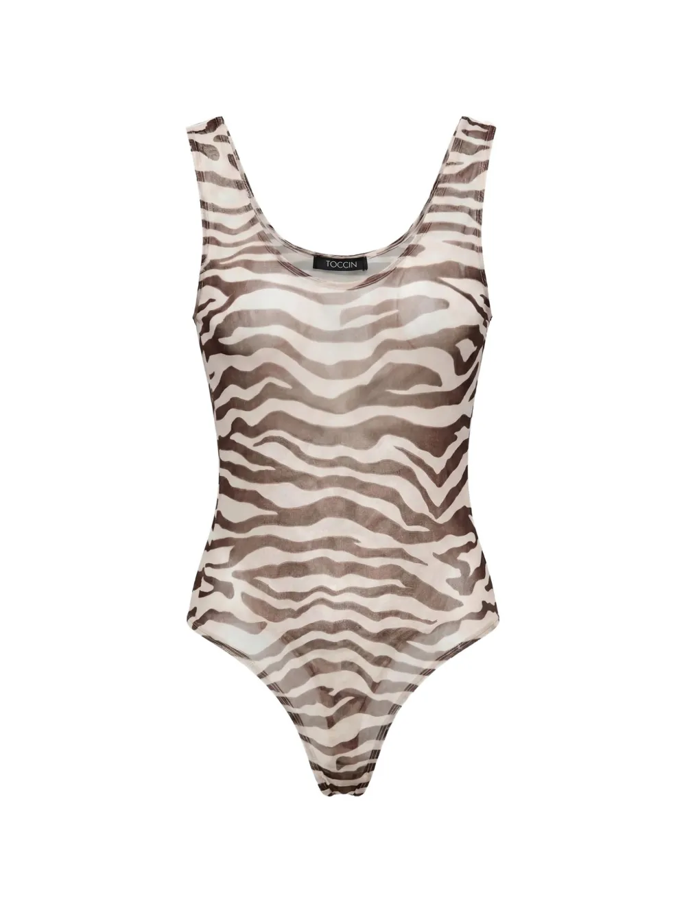 Toccin Wyatt zebra-print sleeveless bodysuit - Toni neutri