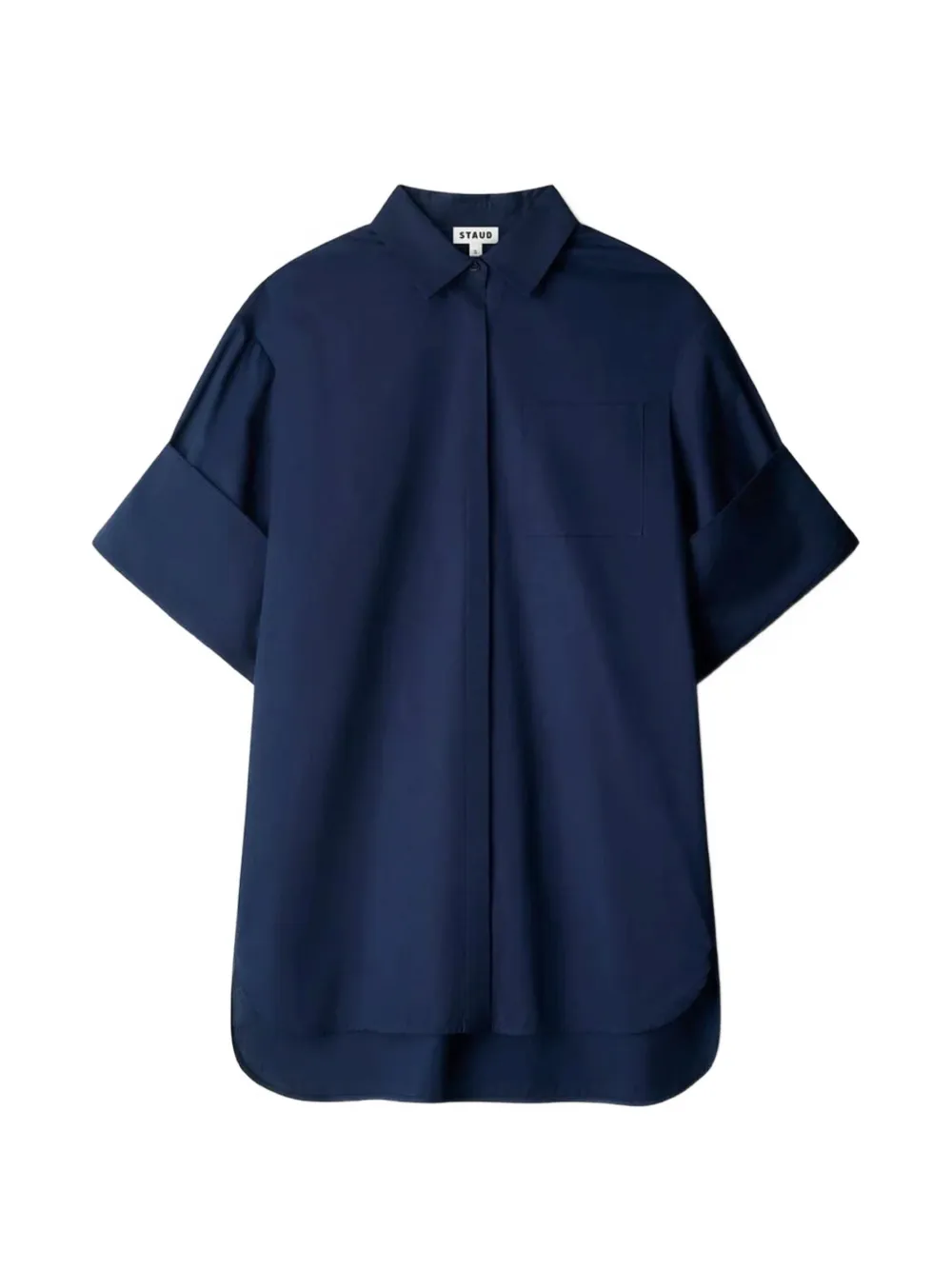Staud Nico Short-sleeve Dress In Blue