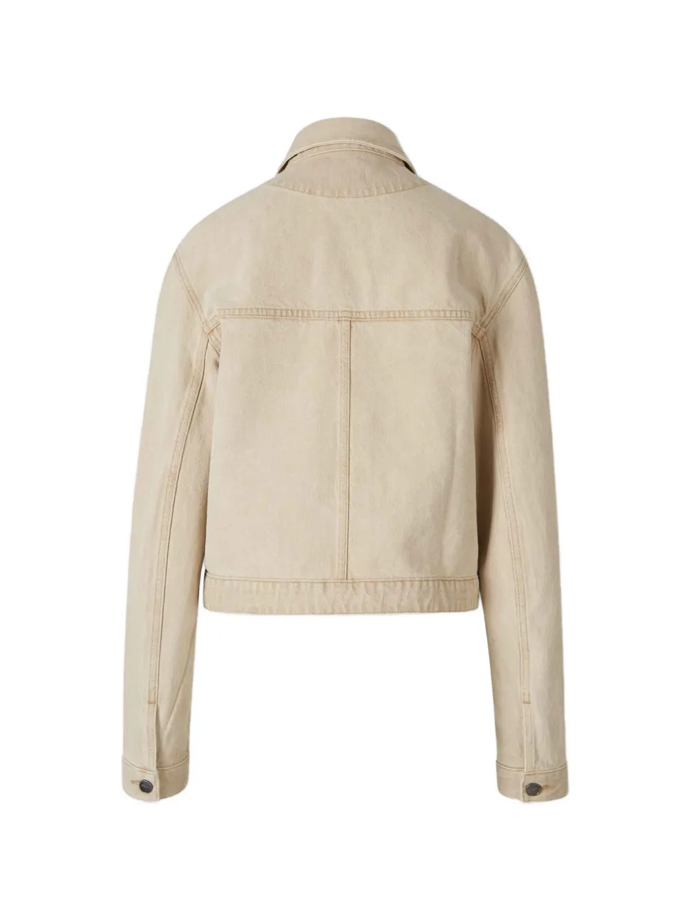 KHAITE Cropped denim jack Beige