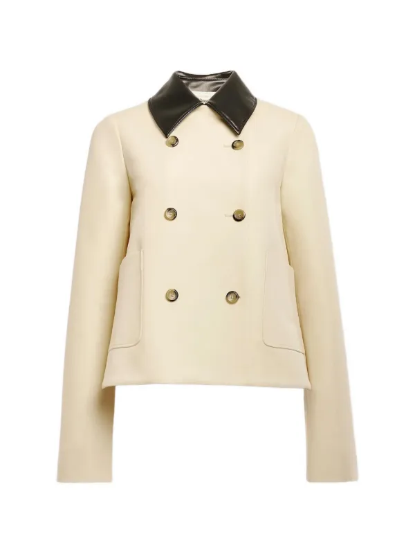 Altuzarra Double-breasted Contrast-collar Jacket in Neutrals