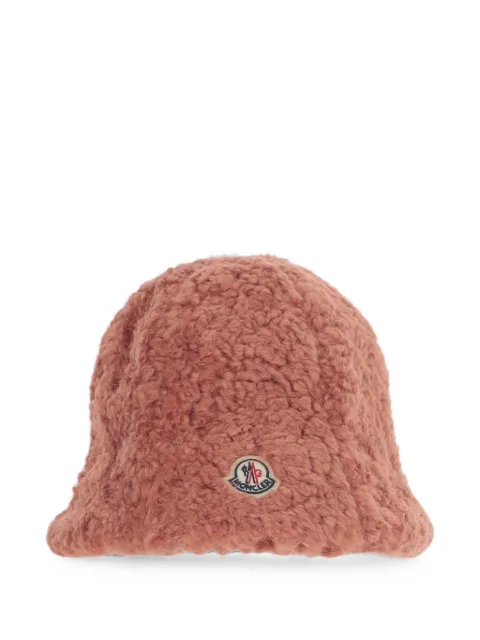 Moncler Enfant logo-patch teddy bucket hat