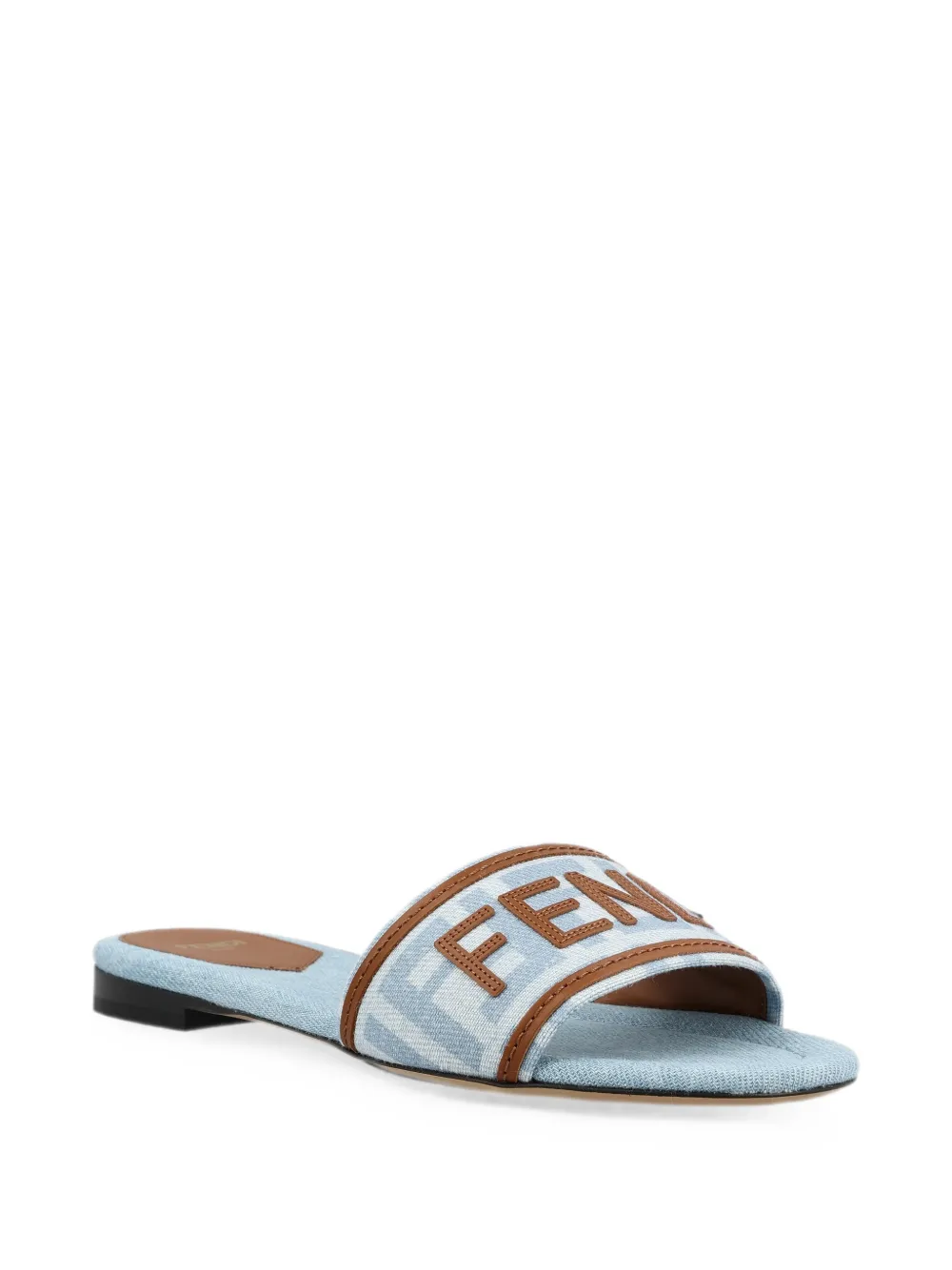FENDI Sunshine sandalen met logo-patch en FF-patroon Blauw