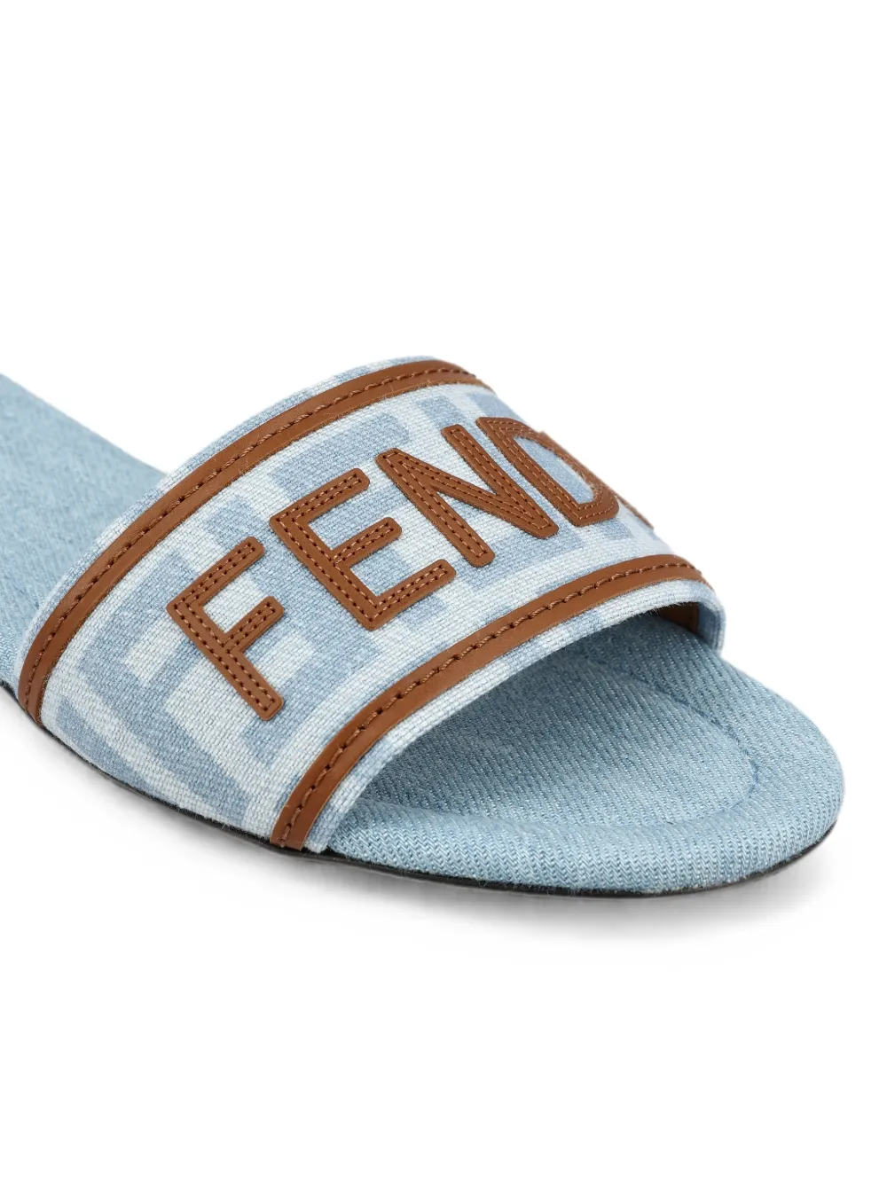 FENDI Sunshine sandalen met logo-patch en FF-patroon Blauw